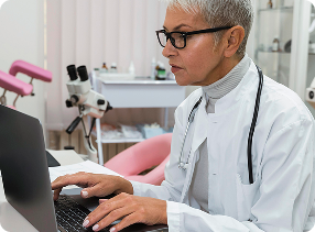 Doctors and clinic staff support